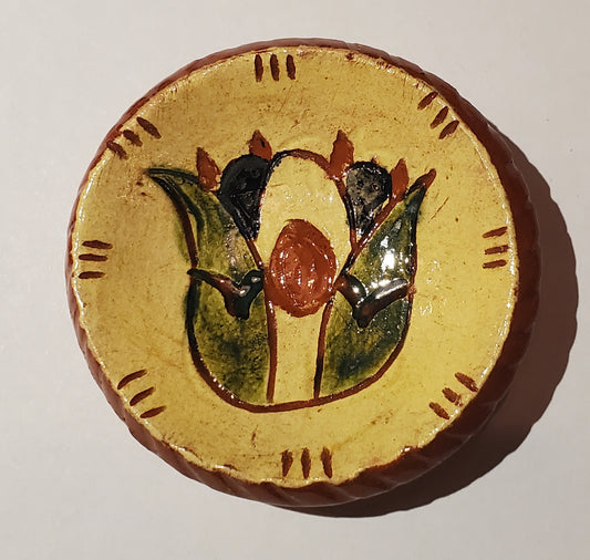 2 1/2" Sgraffito Pottery Plate