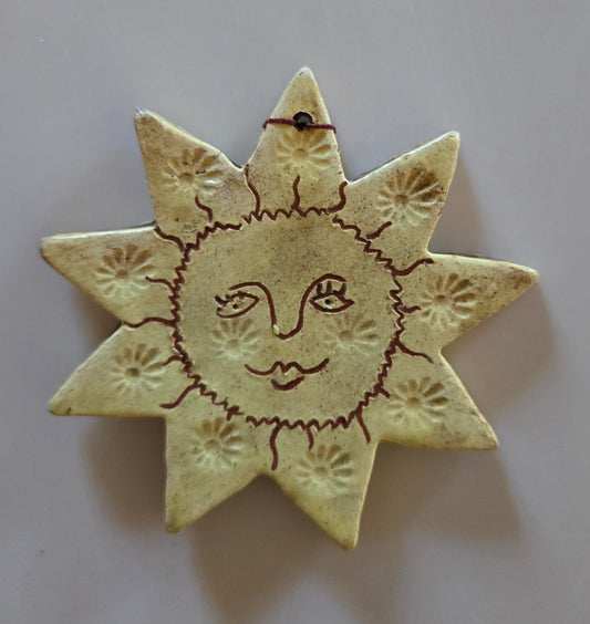 Sun Redware Ornament