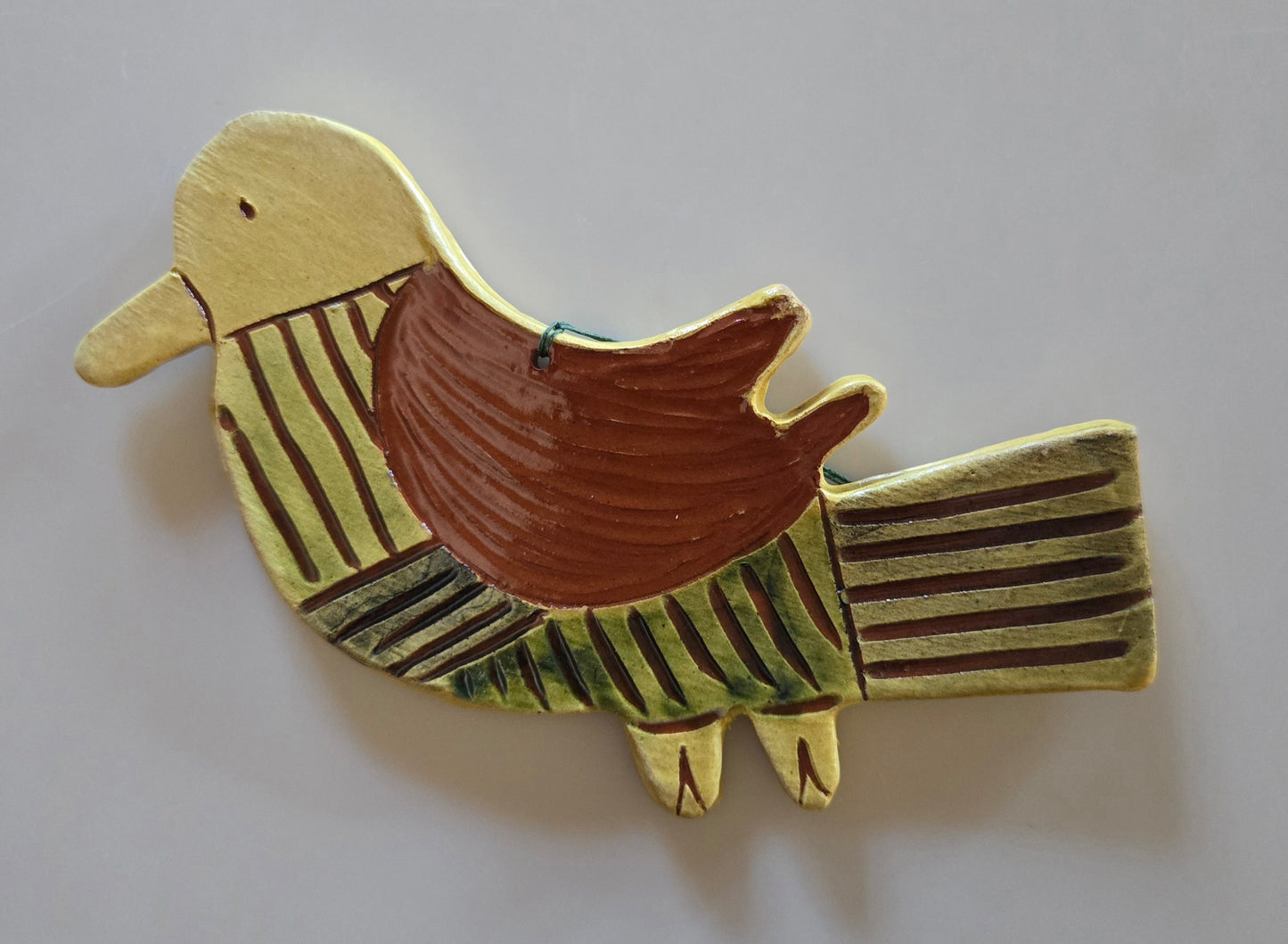 Bird Redware Ornament