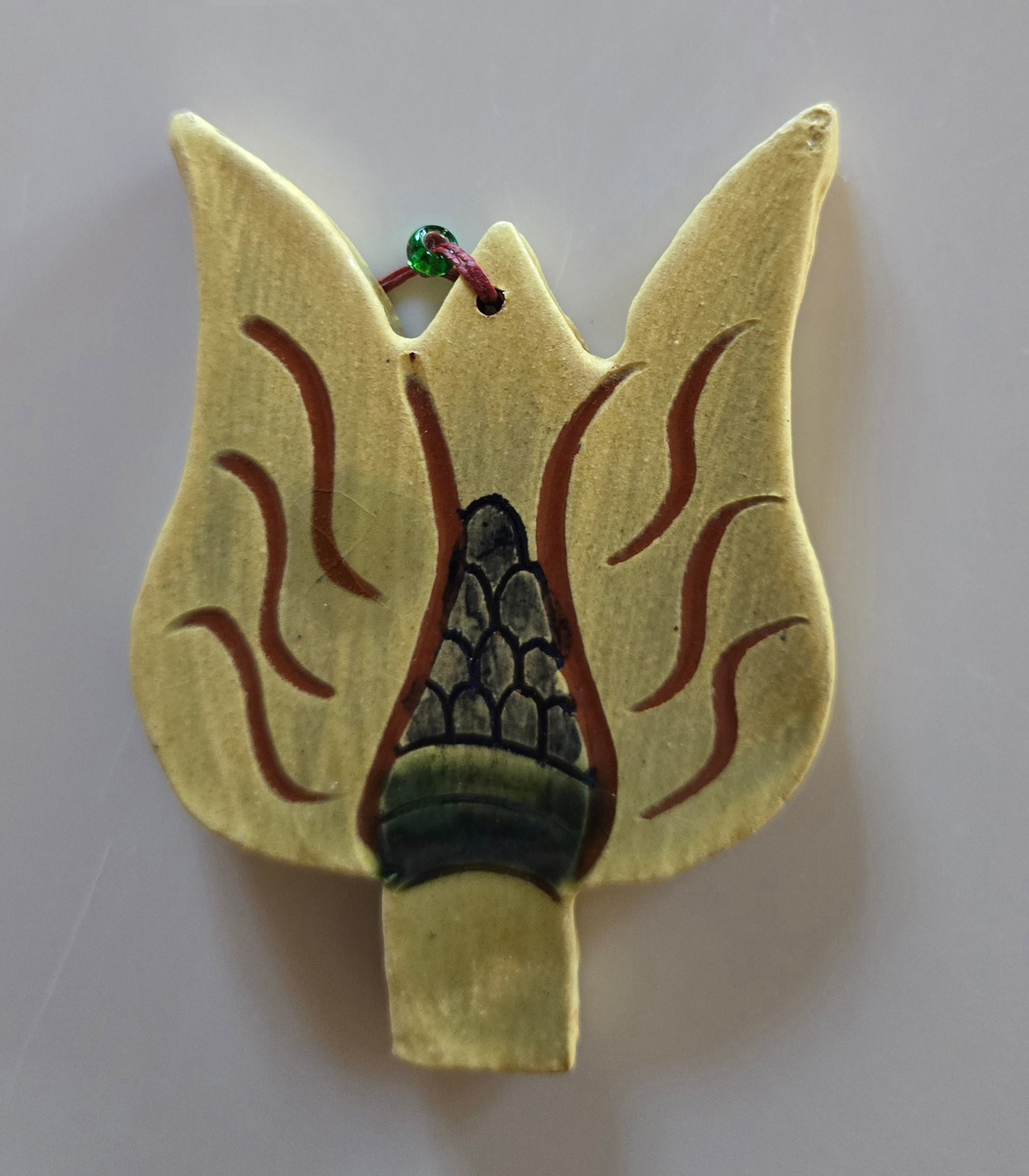 Tulip Redware Ornament