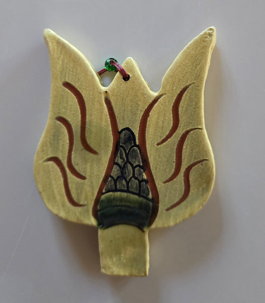 Tulip Redware Ornament