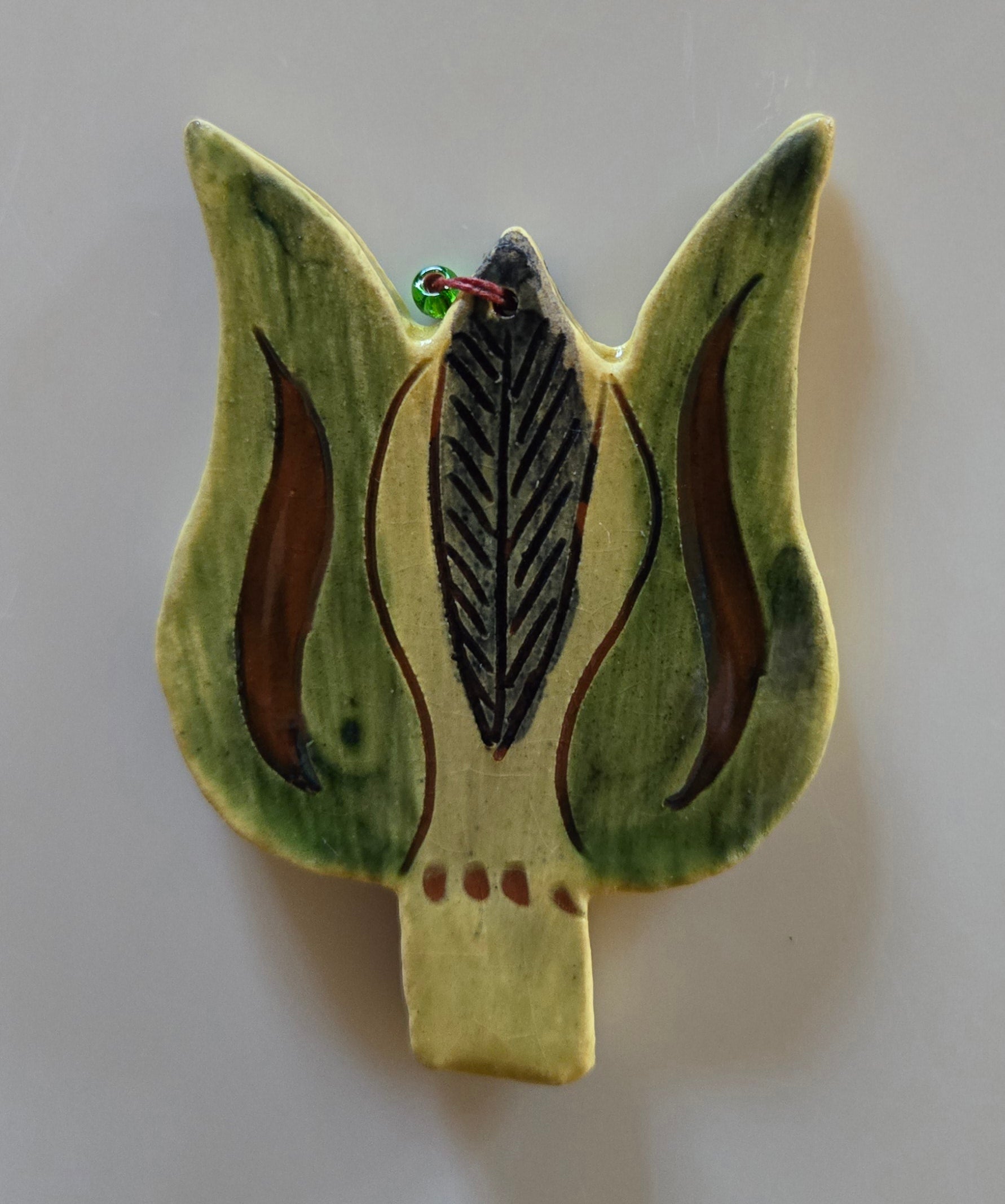 Tulip Redware Ornament