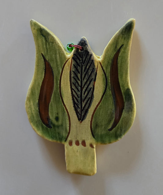 Tulip Redware Ornament