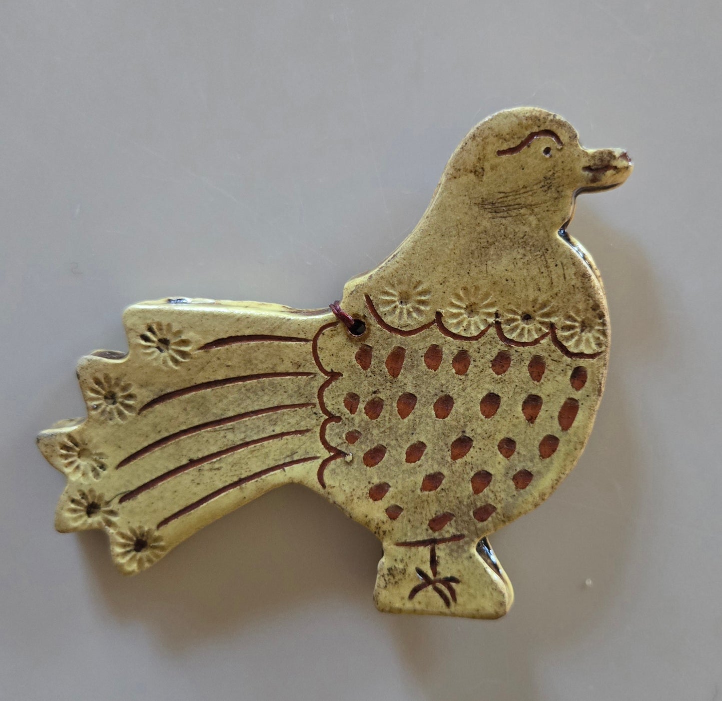 Bird Redware Ornament