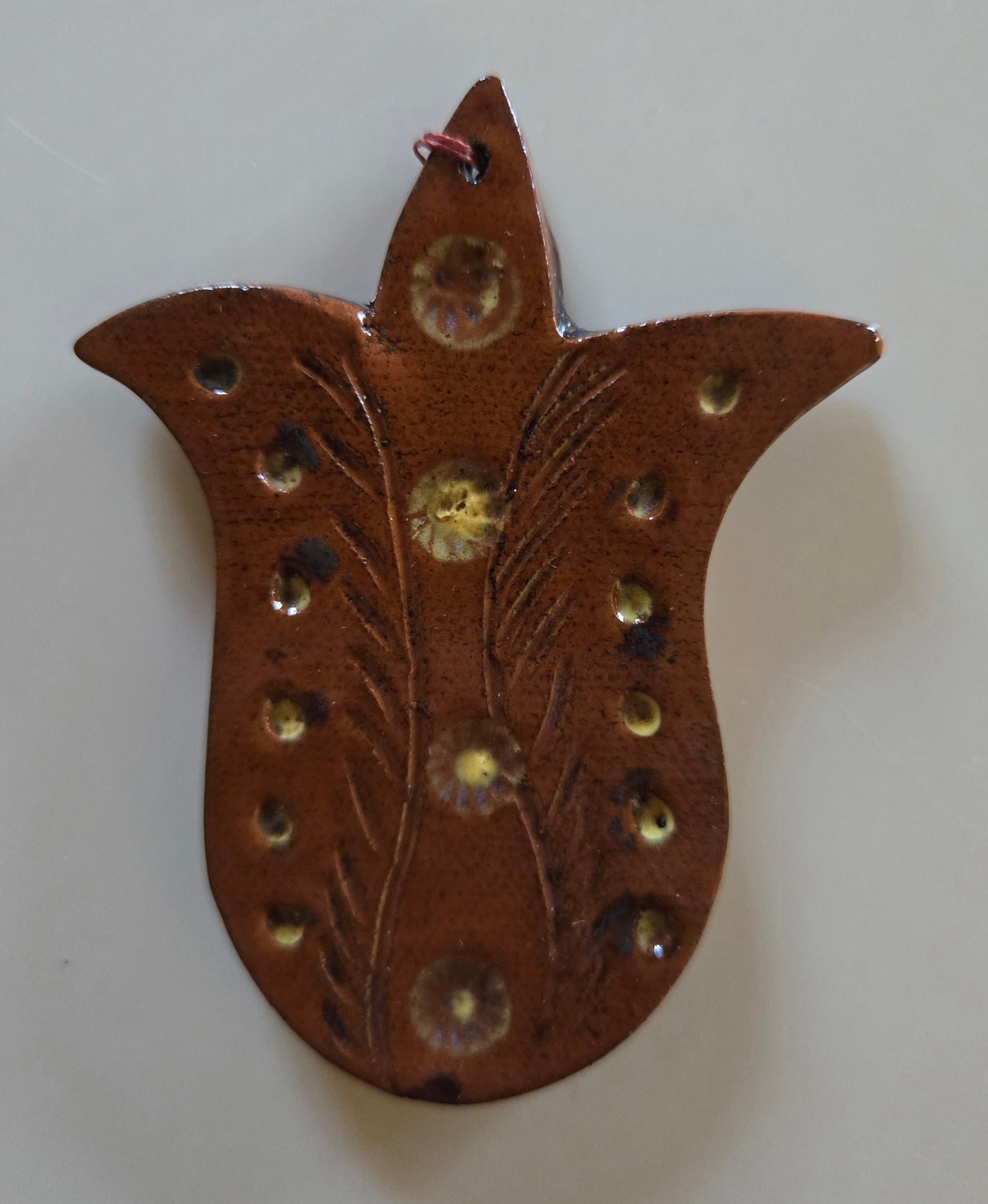 Flower Redware Ornament