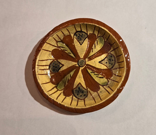 2 1/2" Sgraffito Pottery Plate