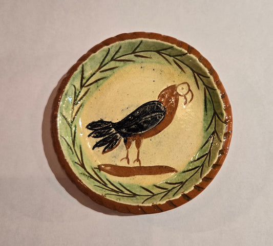 2 1/2" Sgraffito Pottery Plate