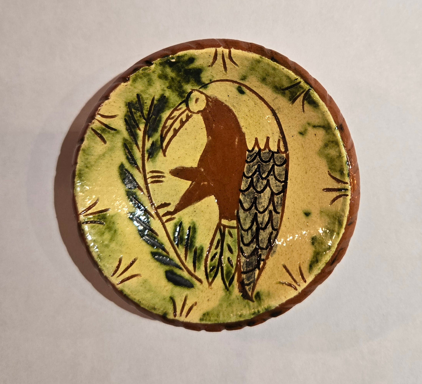 2 1/2" Sgraffito Pottery Plate