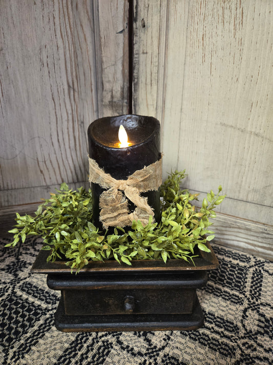5" moving flame pillar in black 