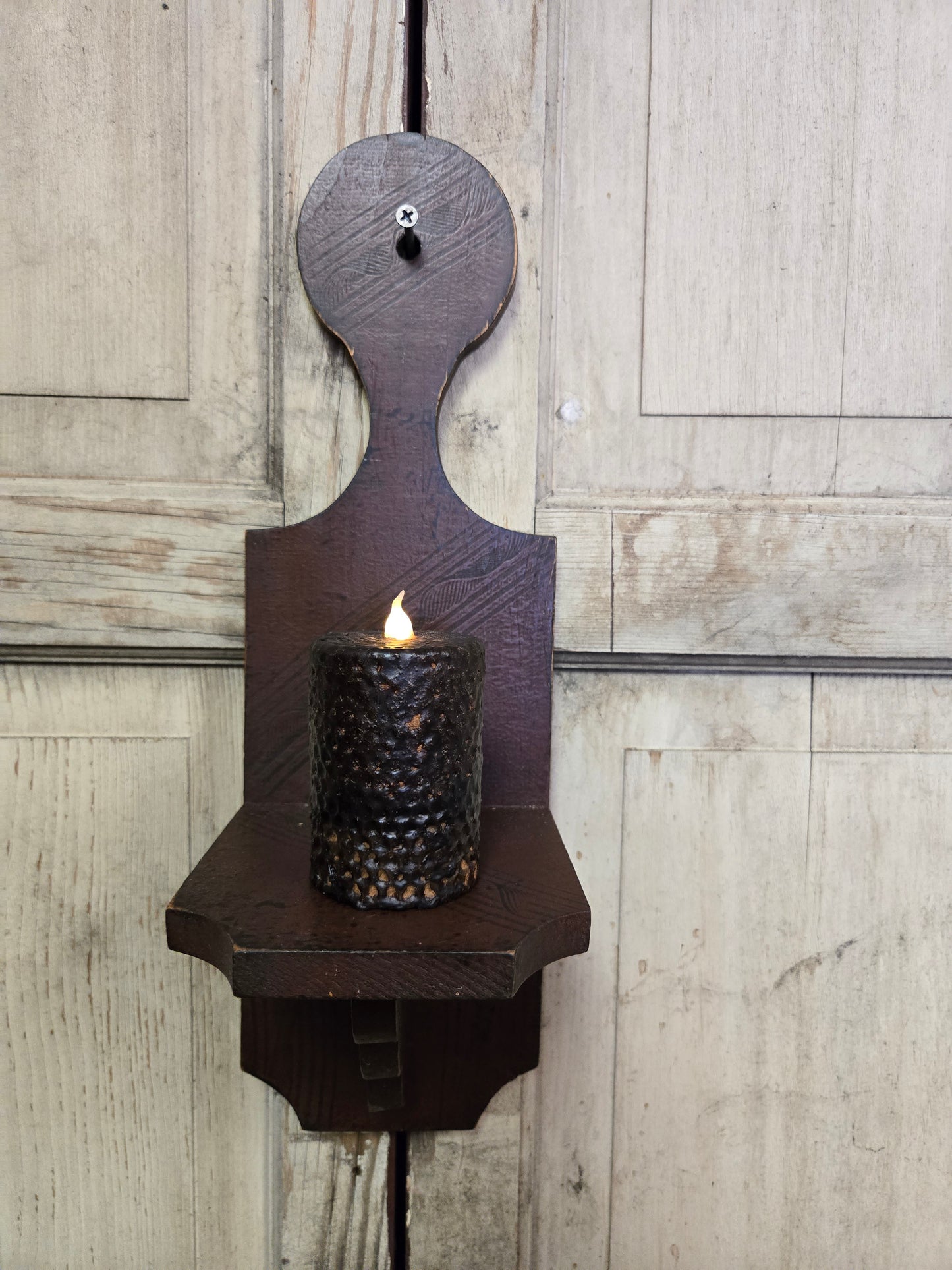 Collection of Combed Wooden Sconces