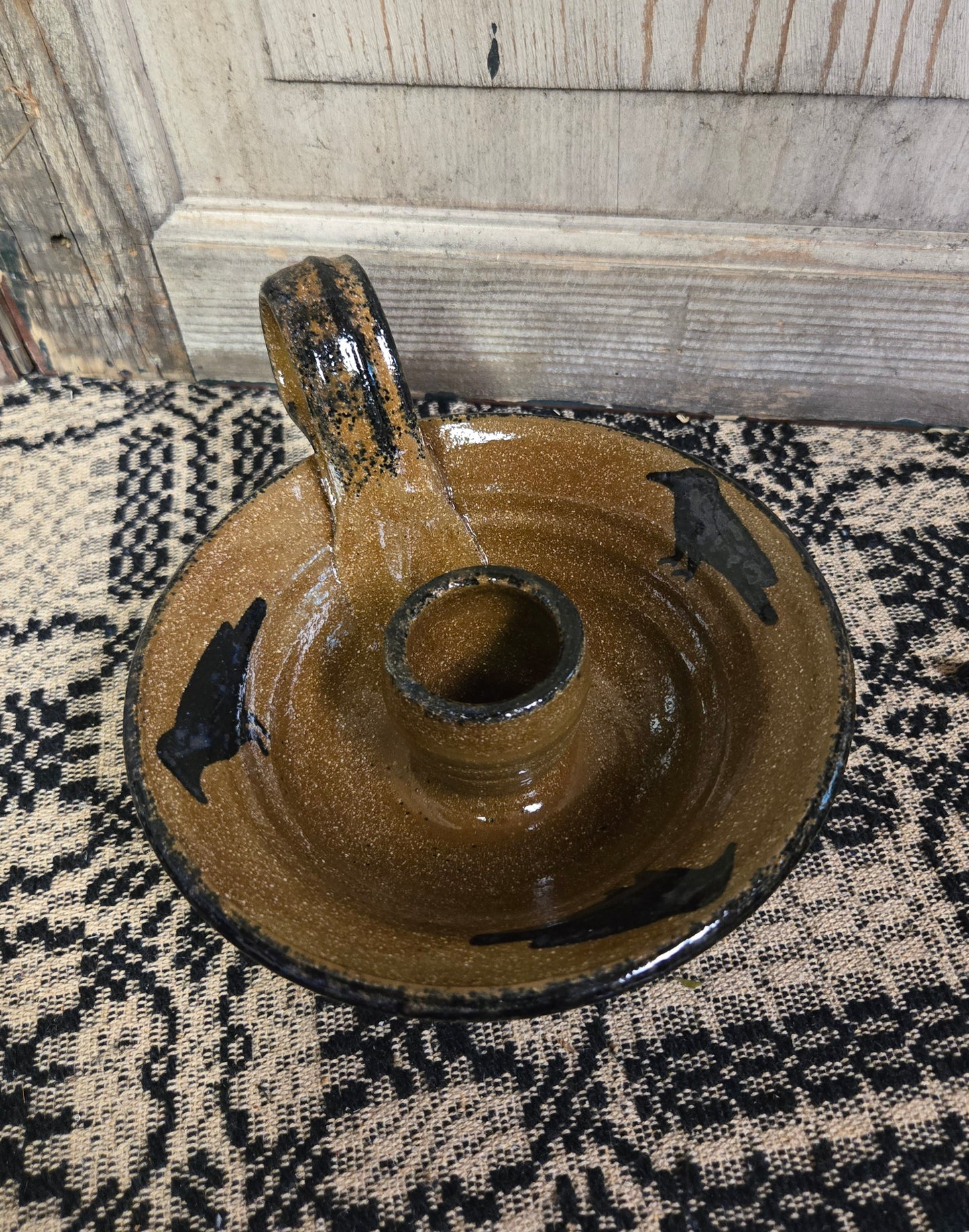Collection of Stoneware Candle Holders
