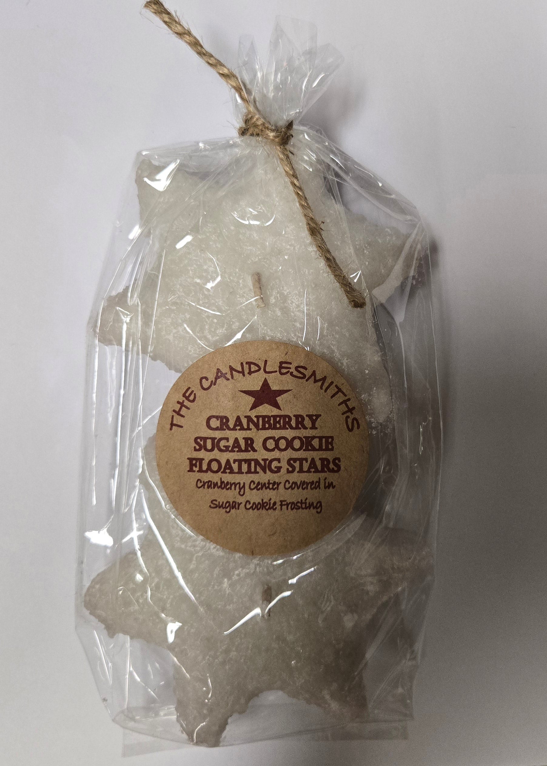 Cranberry Sugar Cookie Small Star Floating Candle Two Pack