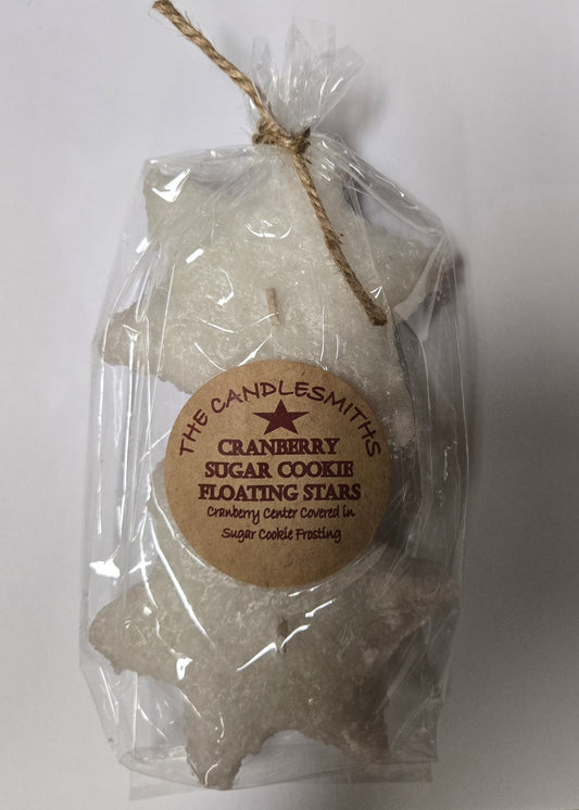 Cranberry Sugar Cookie Small Star Floating Candle Two Pack