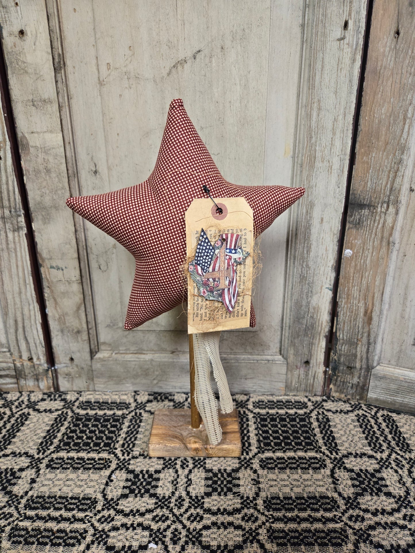 Star on Wooden Base