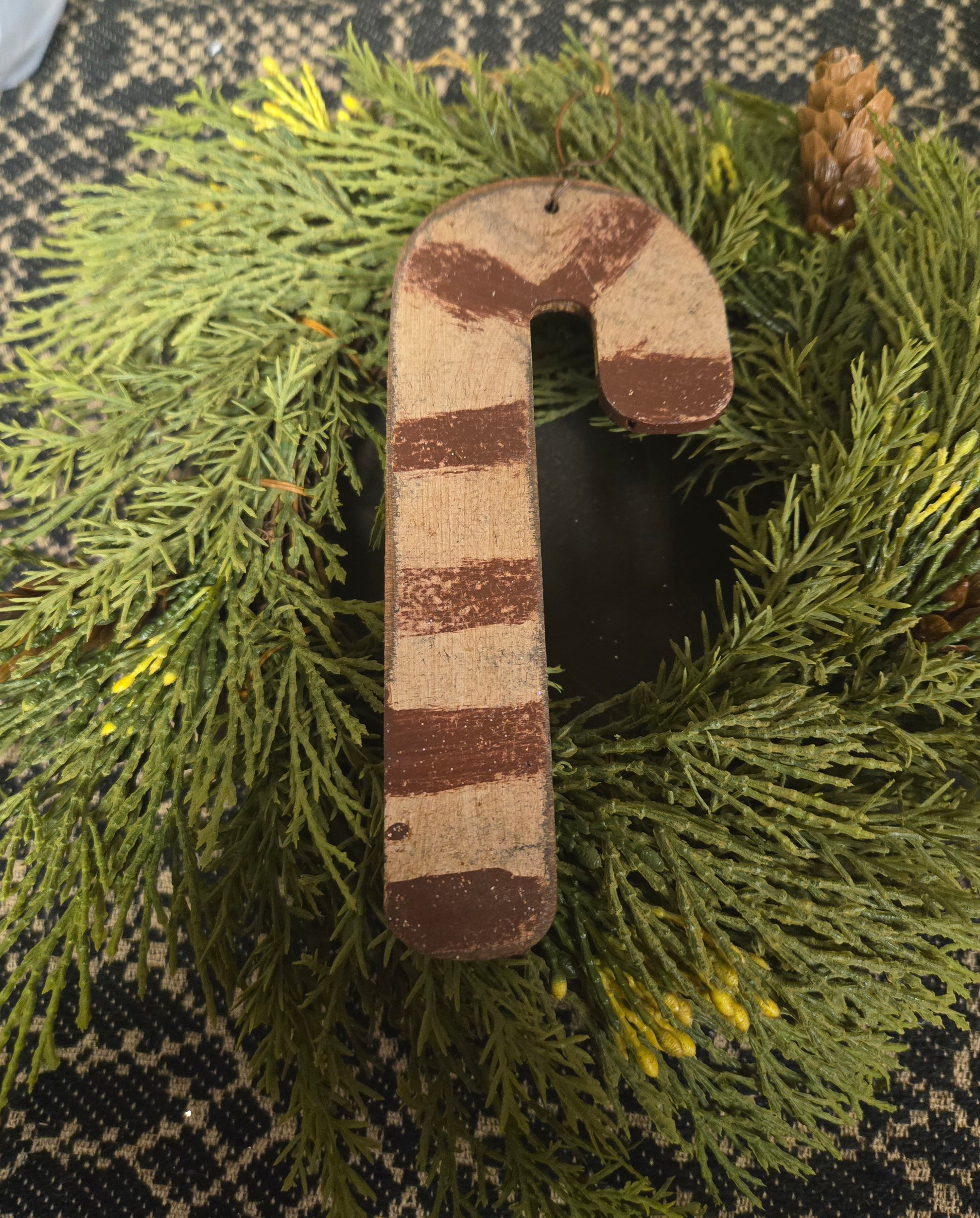 Primitive Candy Cane Ornament