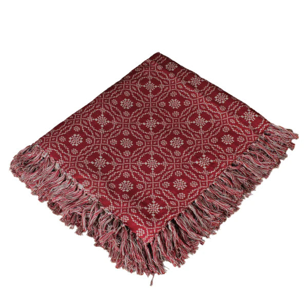 Lover's Knot Barn Red Throw