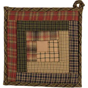 Tea Cabin Patchwork Log Cabin Pot Holder