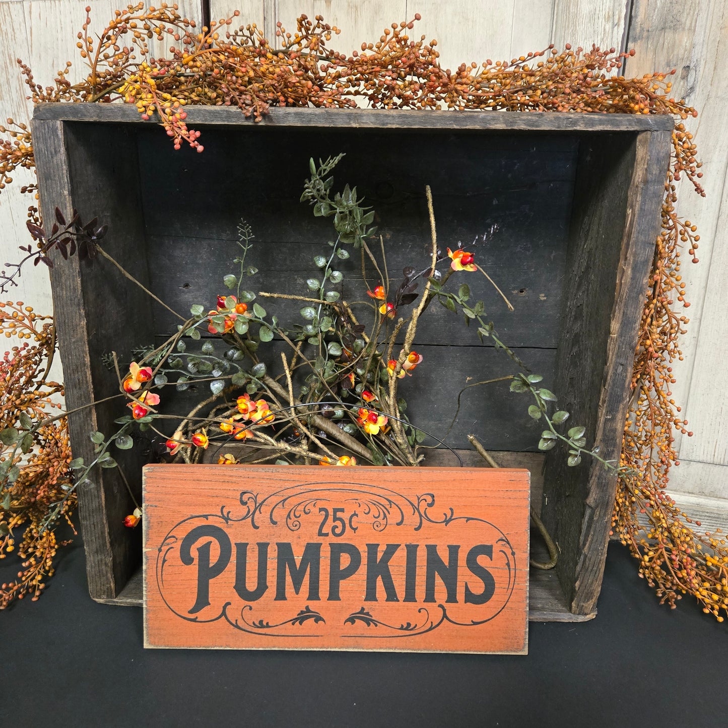 25 Cent Pumpkins Primitive Wood Sign