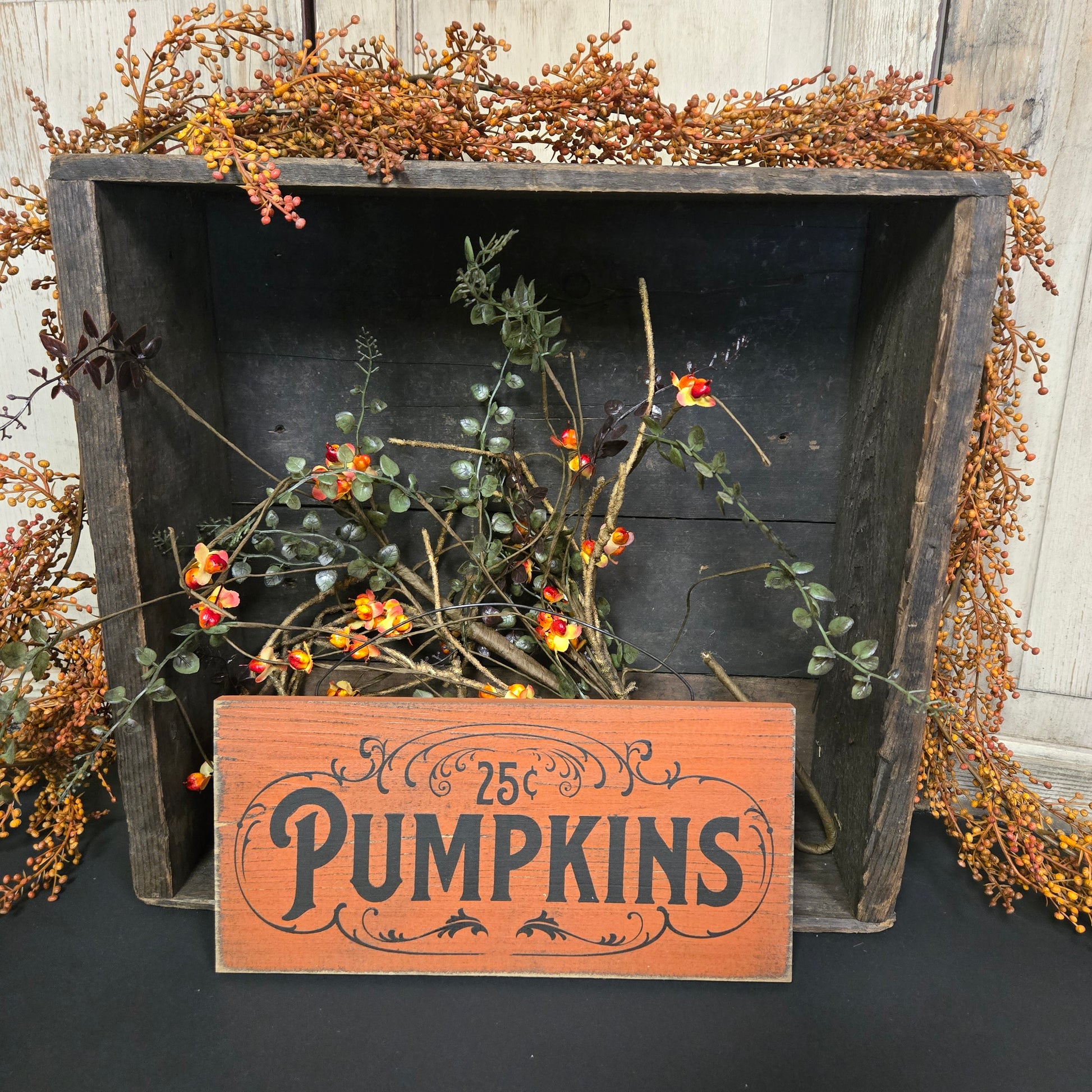 25 Cent Pumpkins Primitive Wood Sign