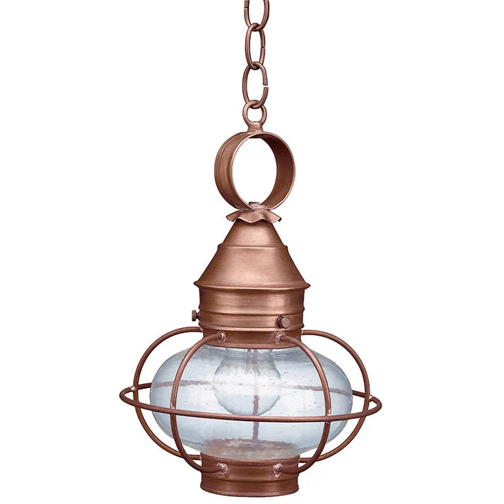 Medium Caged Onion Hanging Light - Antique Copper