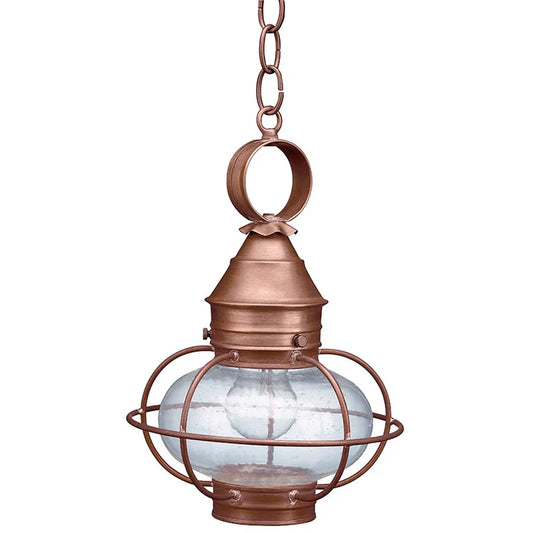Medium Caged Onion Hanging Light - Antique Copper