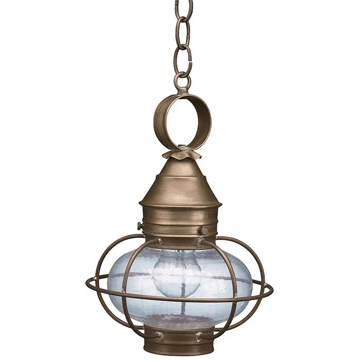 Medium Caged Onion Hanging Light - Dark Antique Brass