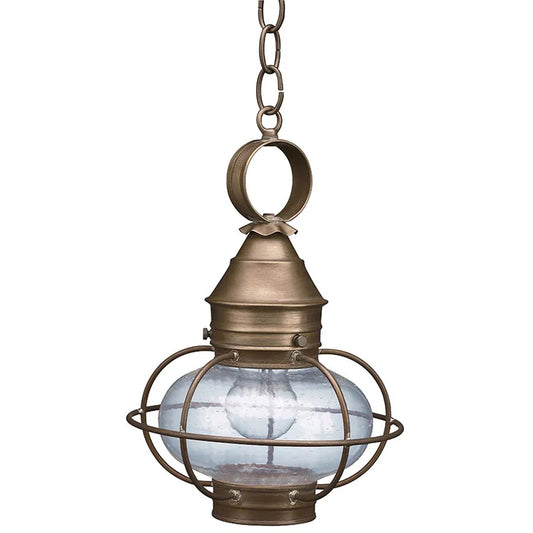 Medium Caged Onion Hanging Light - Dark Antique Brass