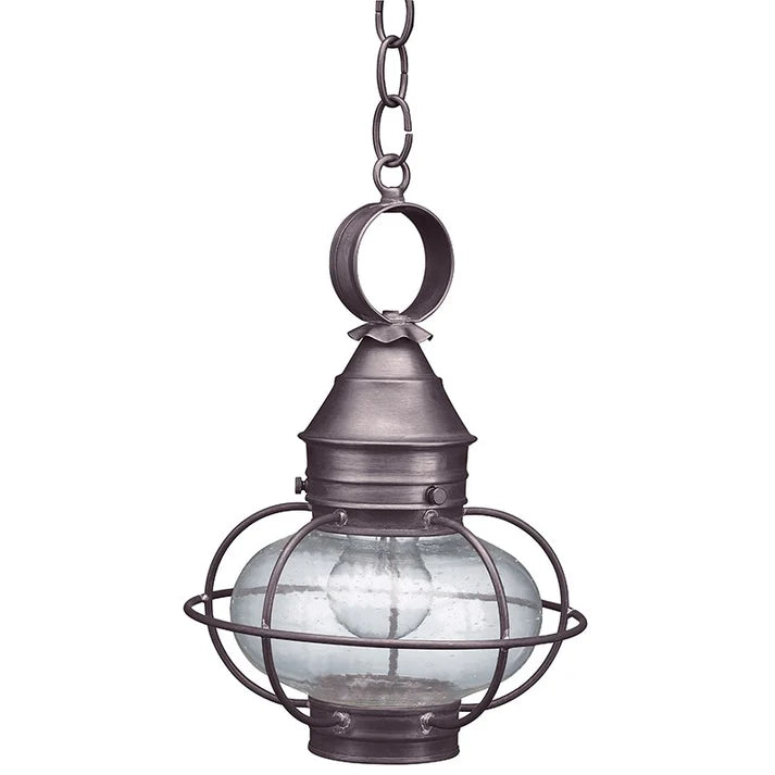 Medium Caged Onion Hanging Light - Dark Brass