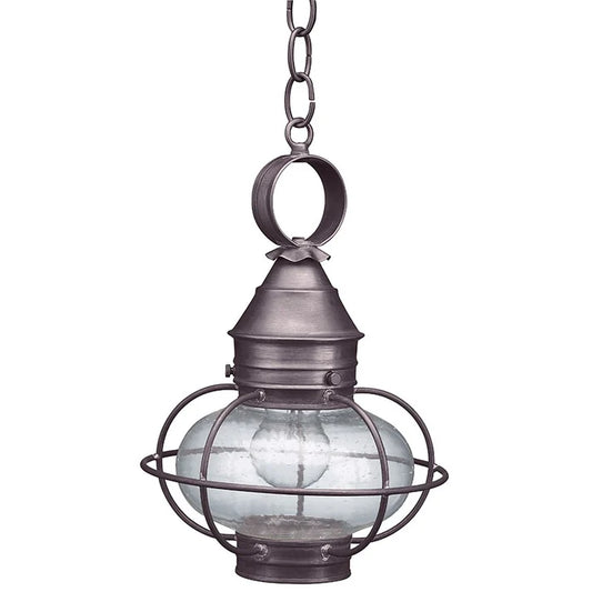 Medium Caged Onion Hanging Light - Dark Brass