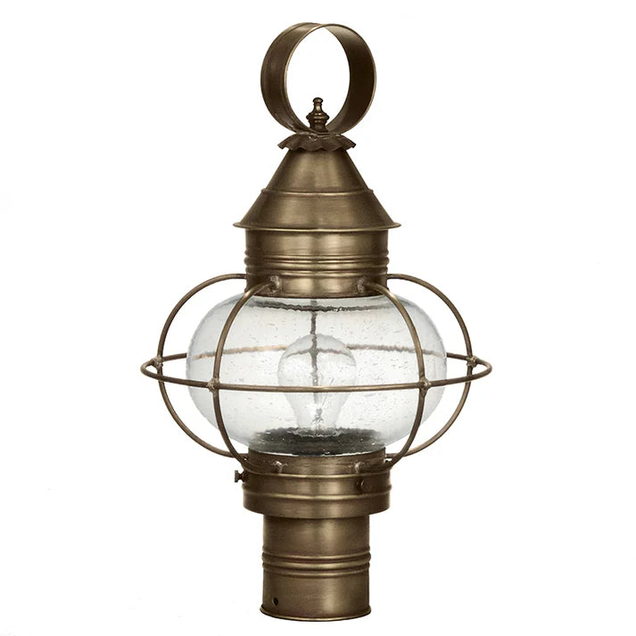 Small Caged Onion Post Light - Dark Antique Brass