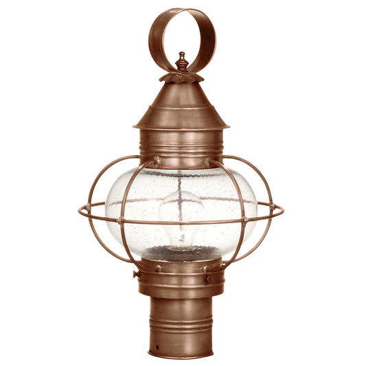 Medium Caged Onion Post Light - Antique Copper