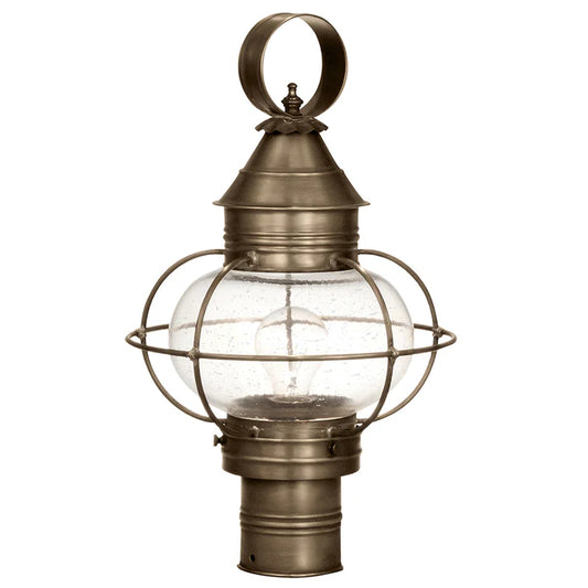 Medium Caged Onion Post Light - Dark Antique Brass