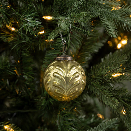 3" OLIVE FILIGREE KUGEL ORNAMENT