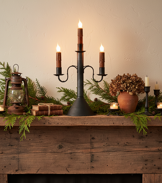 3 Light Candelabra Mini Tin Table Light