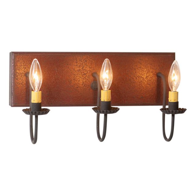 Three Light Vanity Light in Plantation Red
