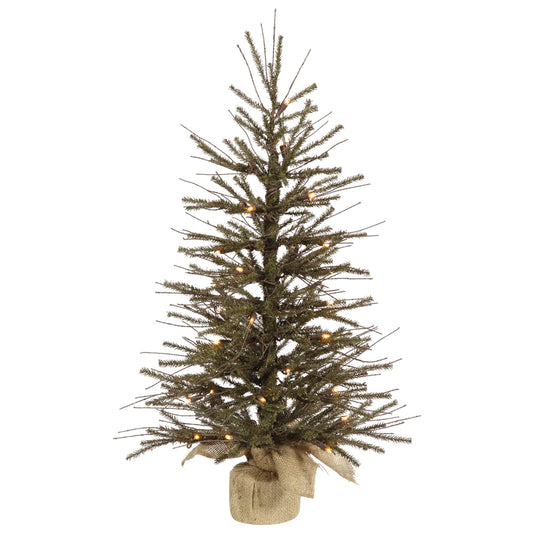 An artificial tree with twigs and lights