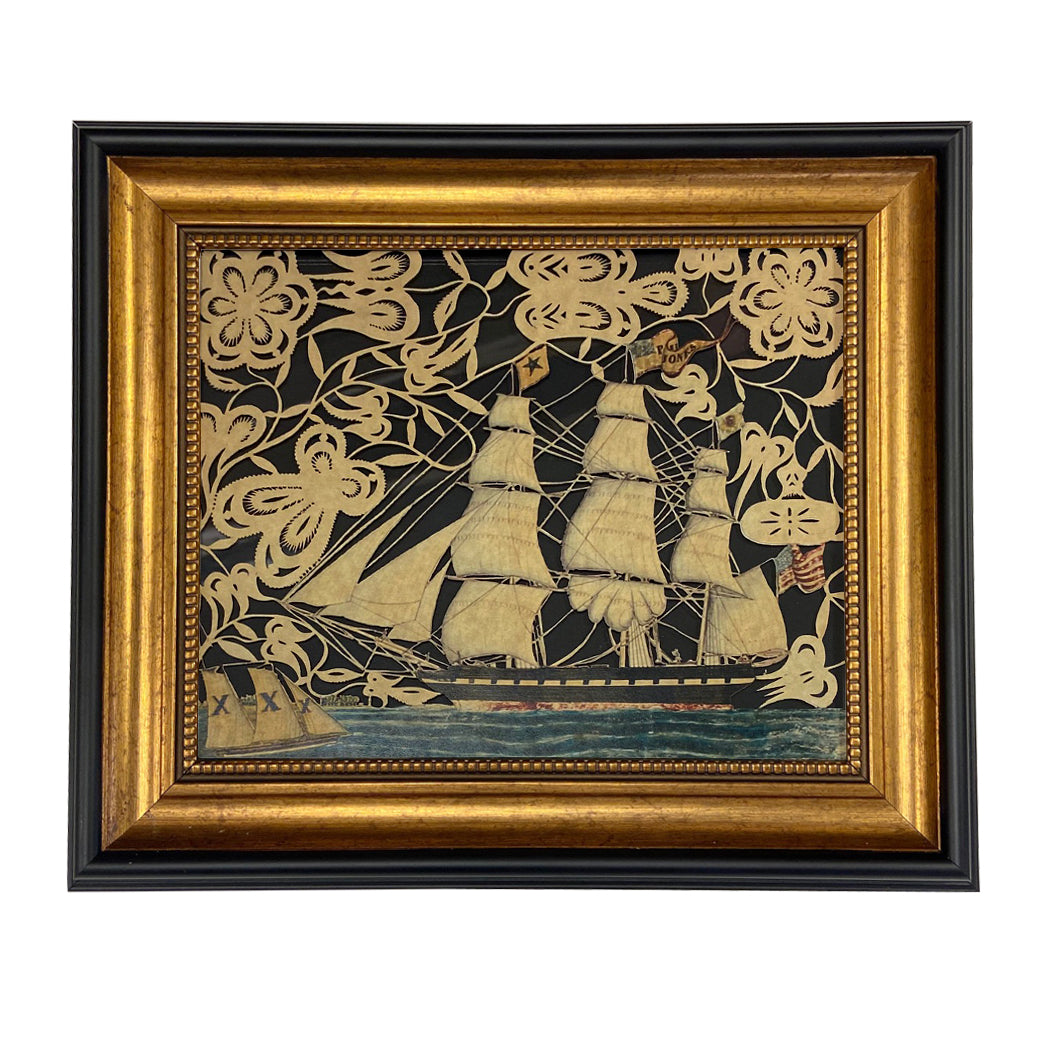 America’s Paul Jones Framed Scherenschnitte Paper Cutting