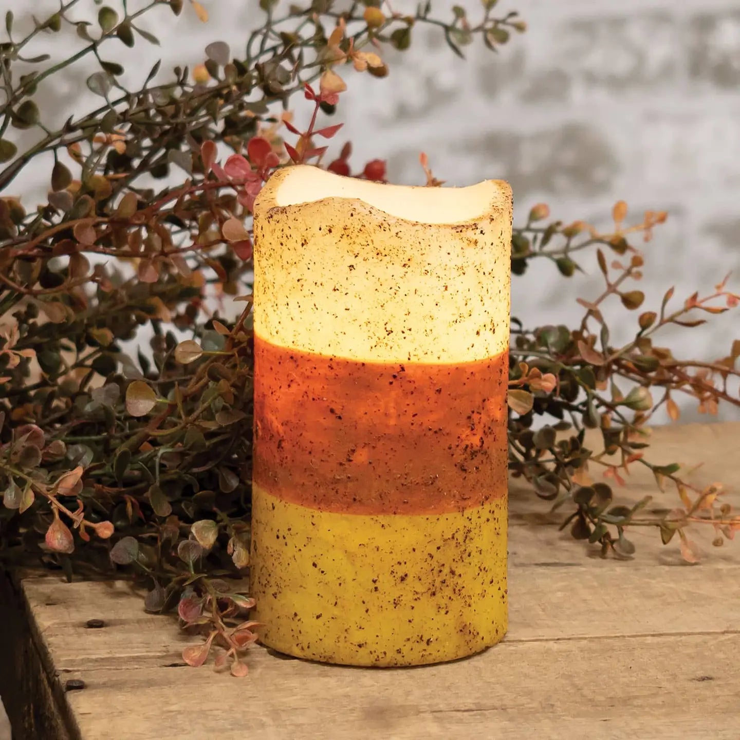 Grungy Candy Corn Timer Pillar Large