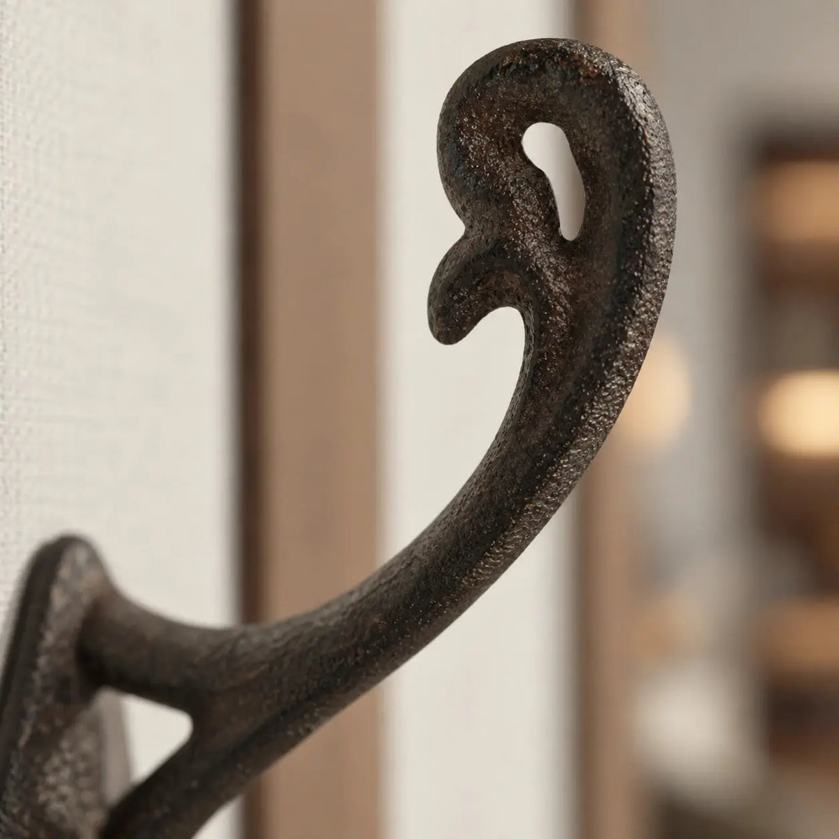Wall Hook Cast Iron Rustic Weathered Finish