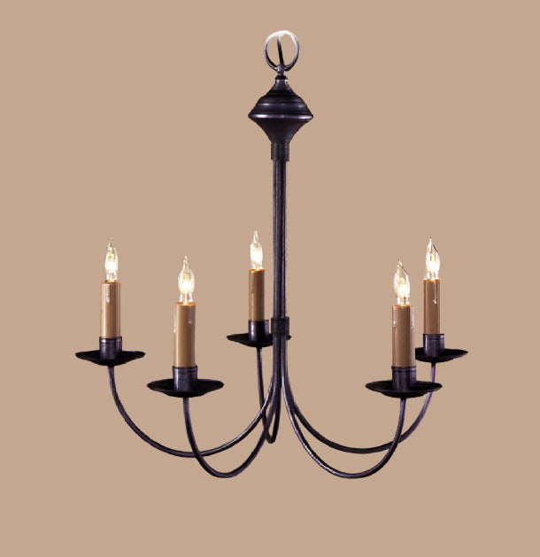 Eastham Wrought Iron Chandelier with Five Lights