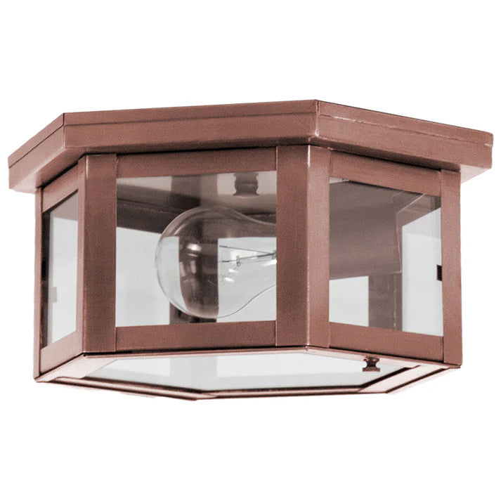 Lutton Tavern Flushmount Light Antique Copper