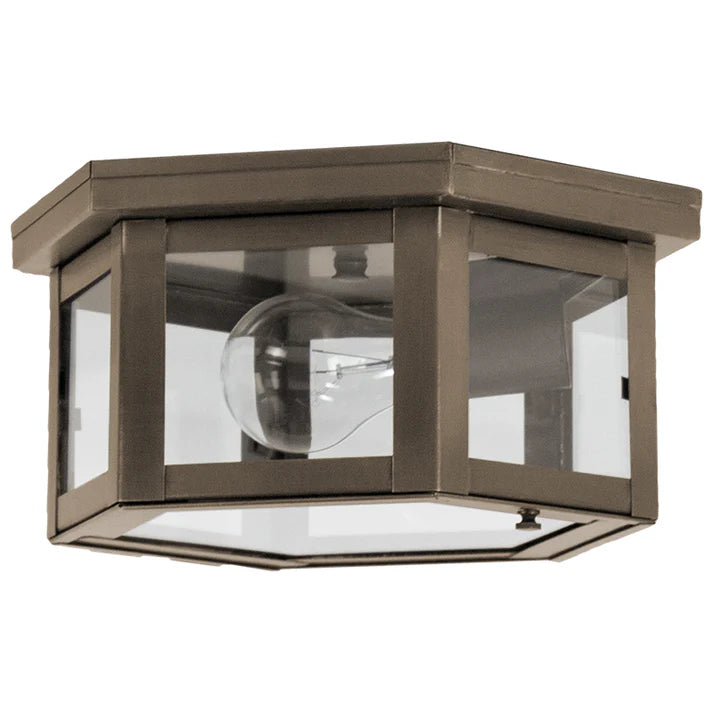 Lutton Tavern Flushmount Light Dark Antique Brass