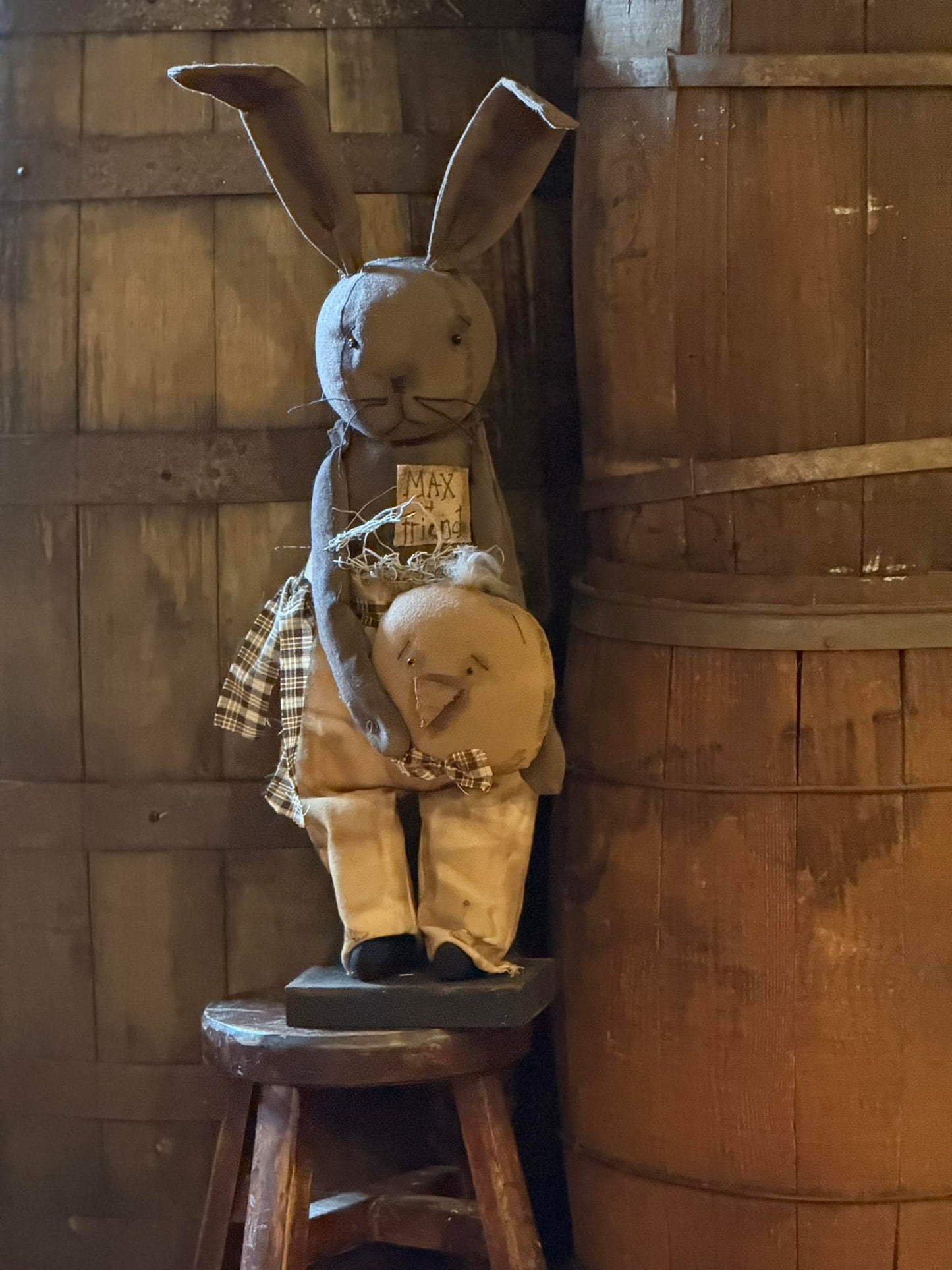 Primitive Max Bunny Holding Chick