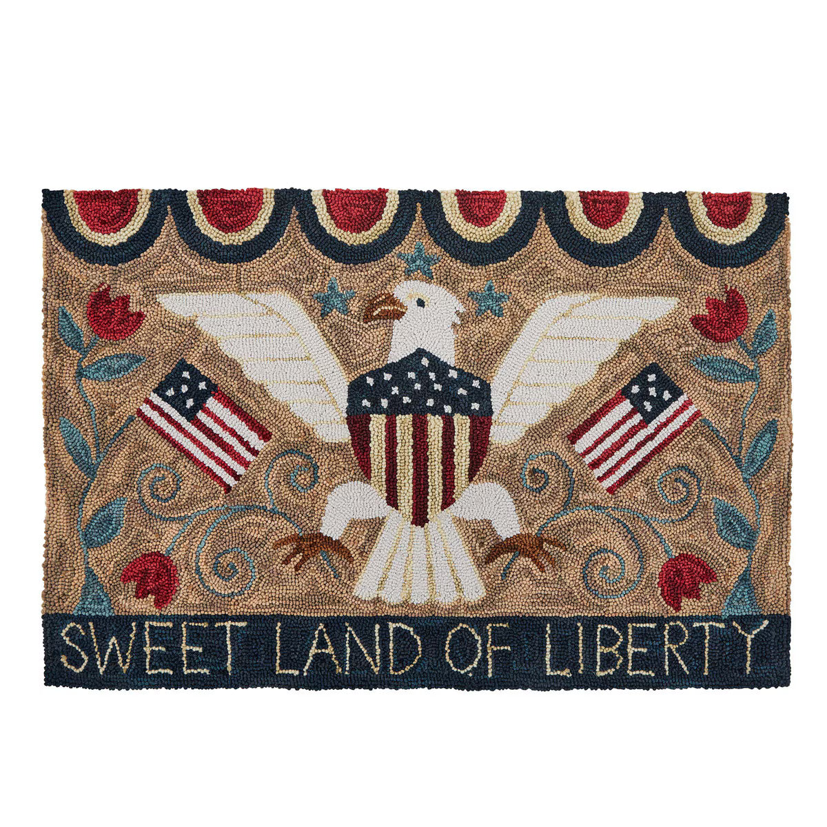 Sweet Land of Liberty Hooked Rug