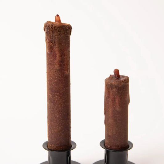 Primitive Brown LED Timer Taper Candle