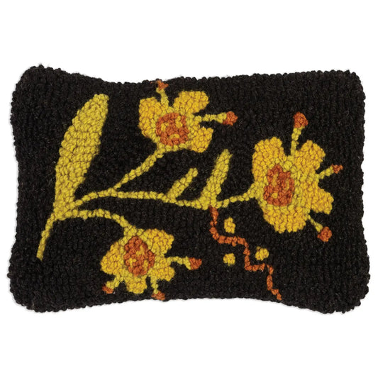 Folklorica Black Hooked Pillow