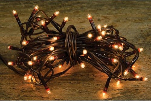 String of lights on a textured surface