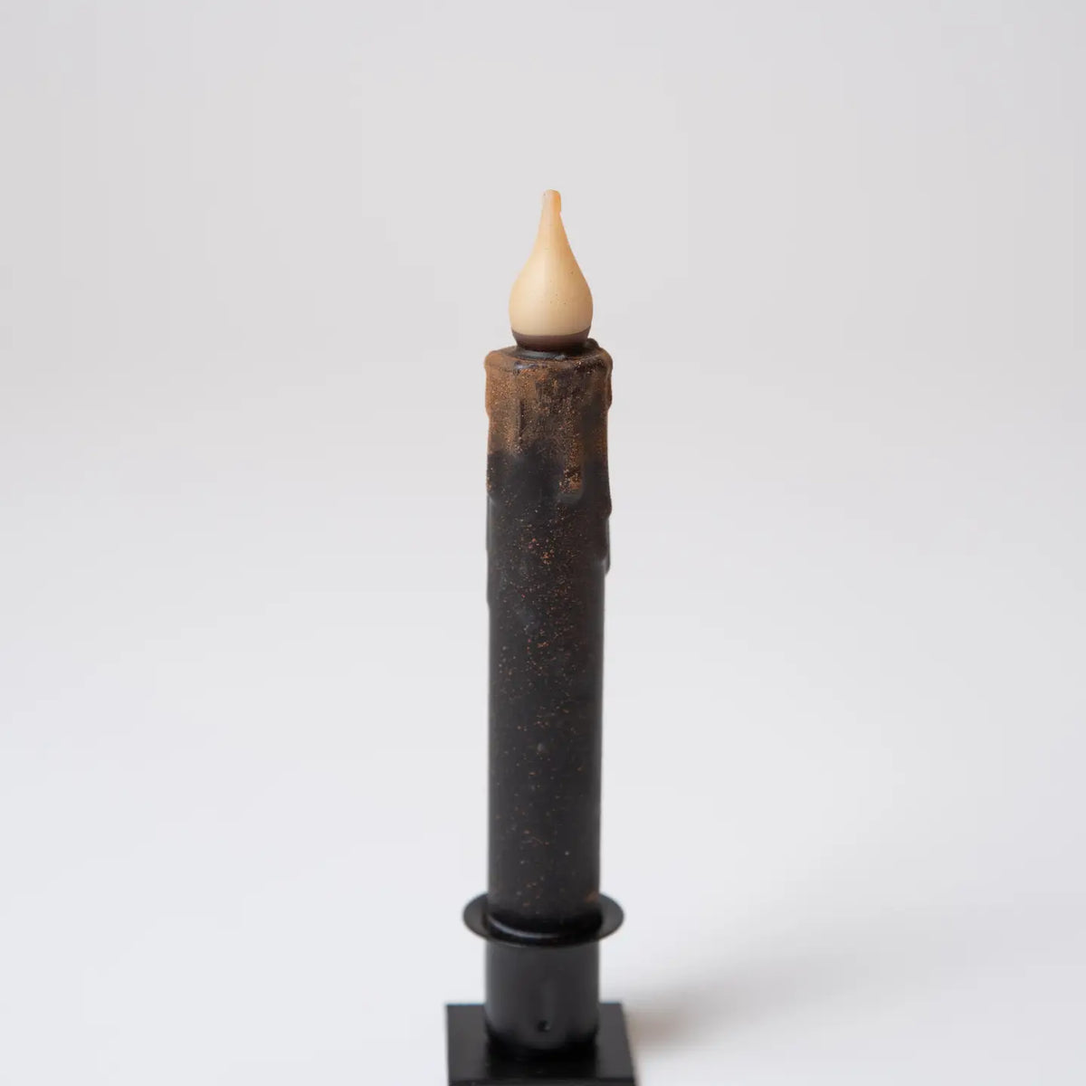 7" Black Led Timer Taper Candle
