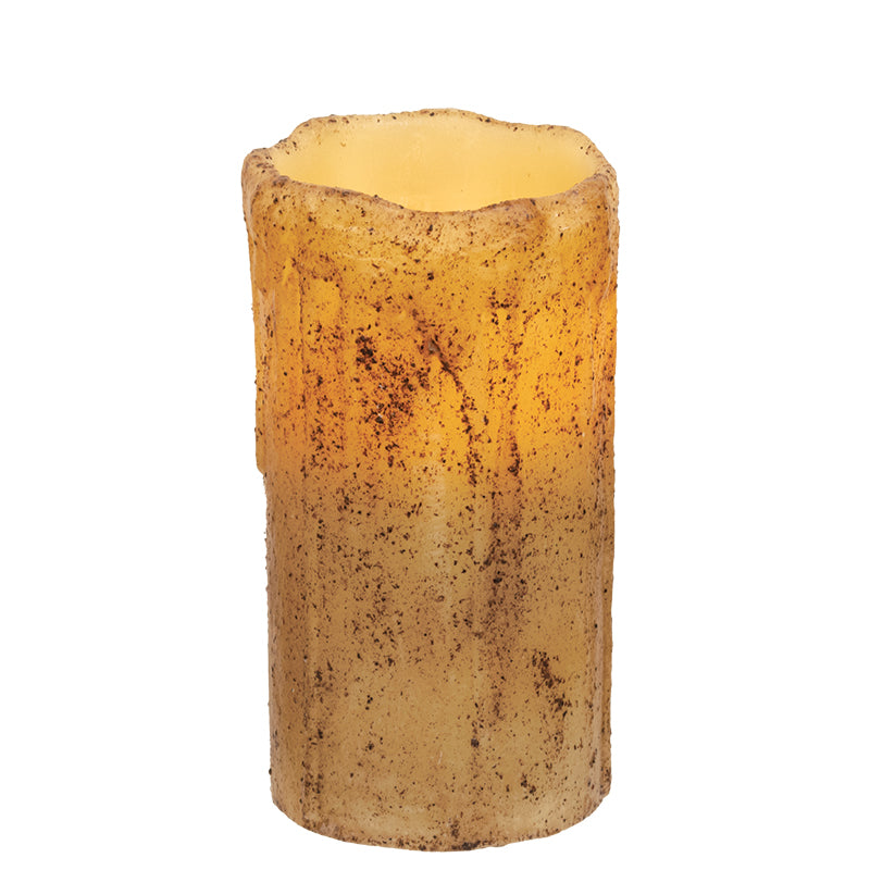 Burnt Ivory Drip Timer Pillar - 3" X 6"