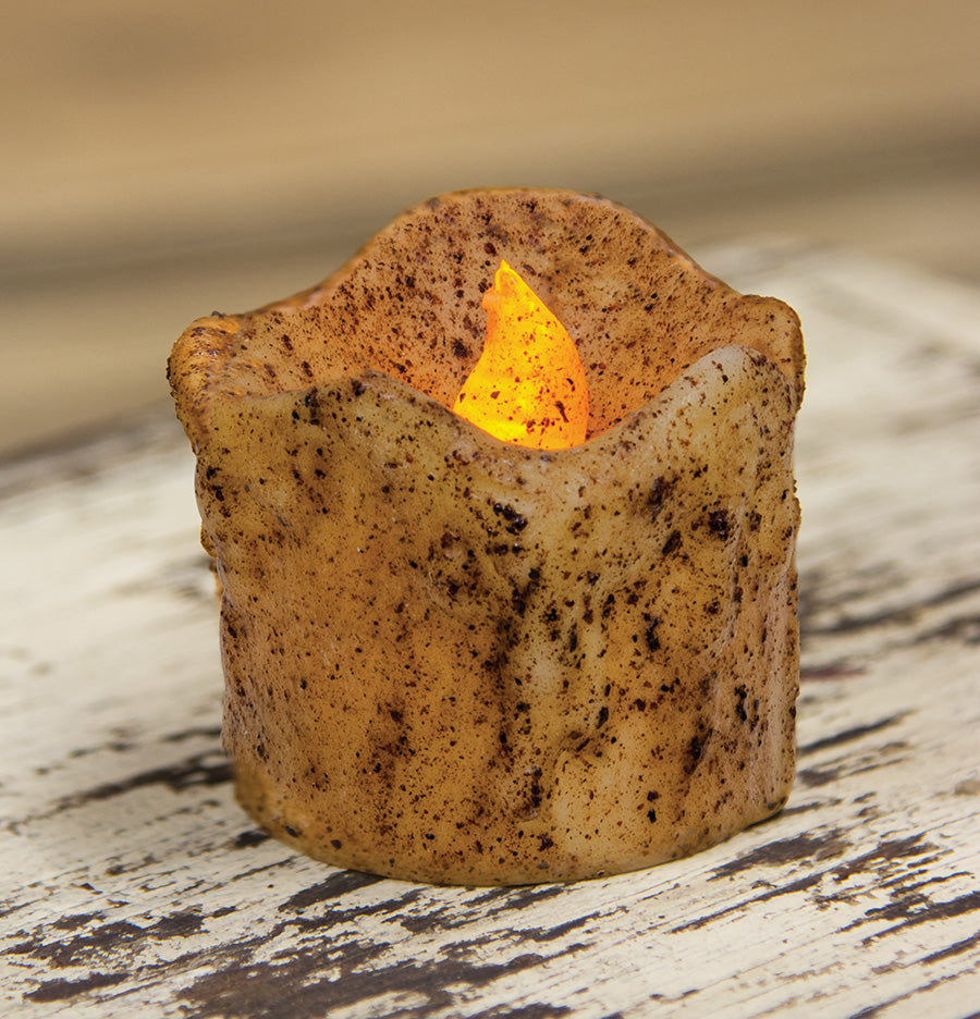 Mini Burnt Ivory Drip Timer Pillar